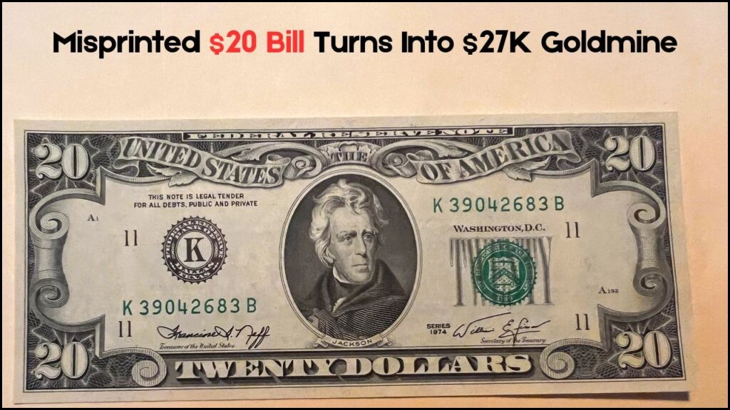 Misprinted $20 Bill